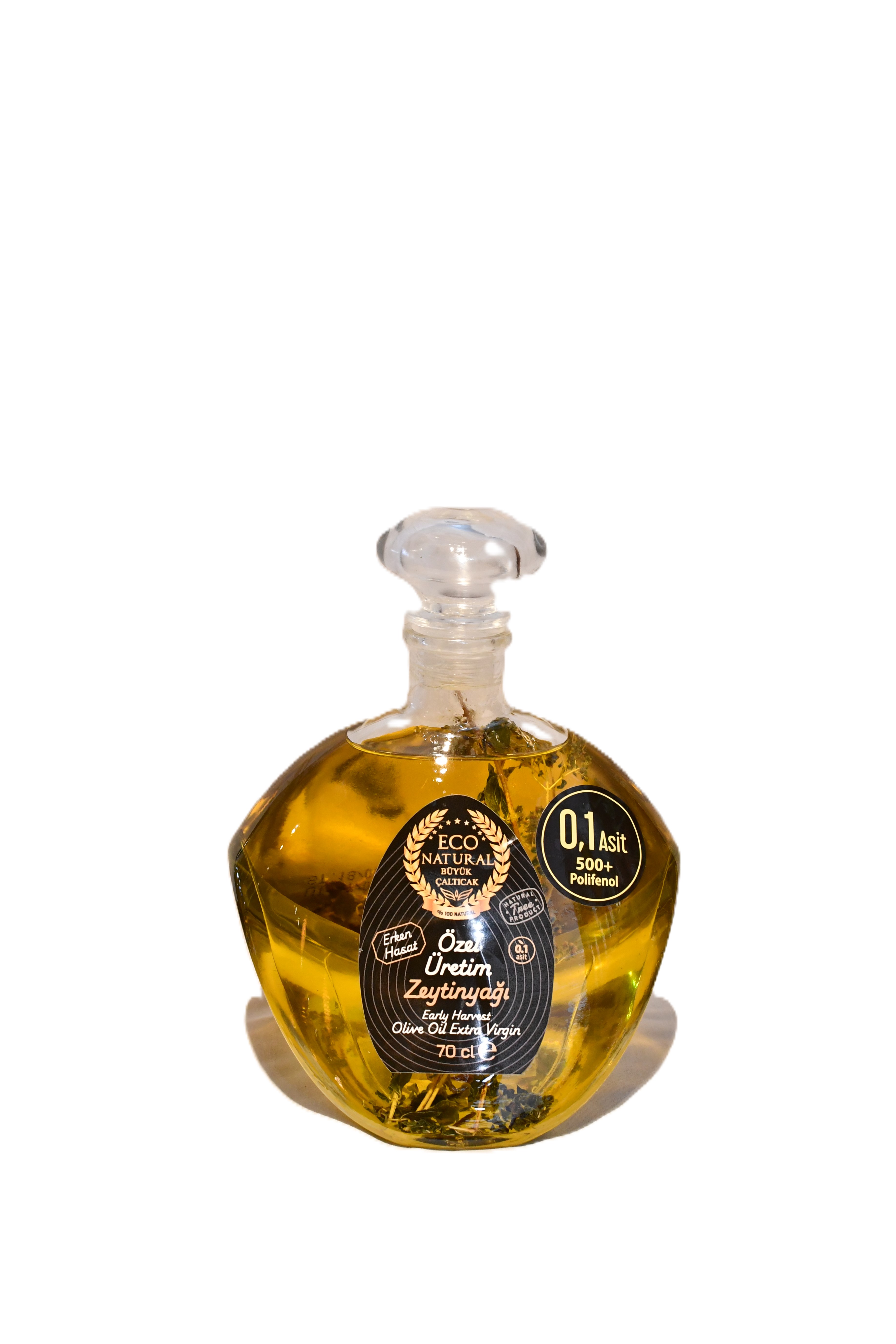 Eco Natural Early Harvest Extra Virgin Olive Oil – 70 cl Round Bottle